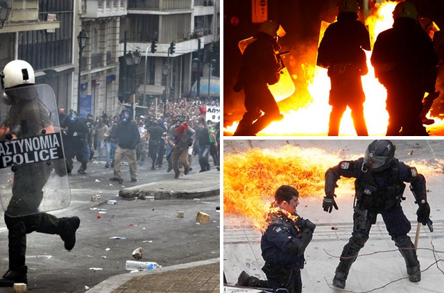 Greek protest riots
