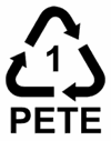 PET resin identification code: 1